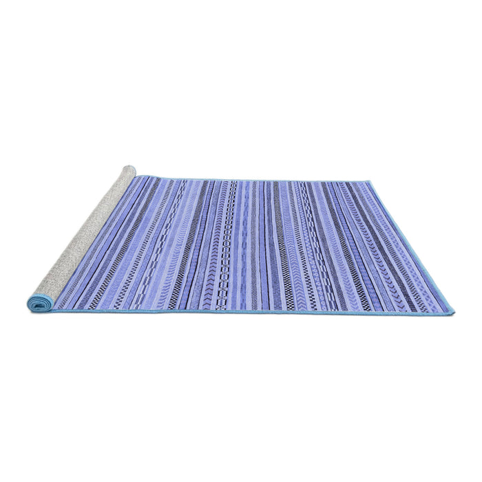 Sideview of Machine Washable Abstract Blue Modern Rug, wshabs2175blu