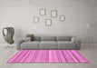 Machine Washable Abstract Pink Modern Rug in a Living Room, wshabs2175pnk