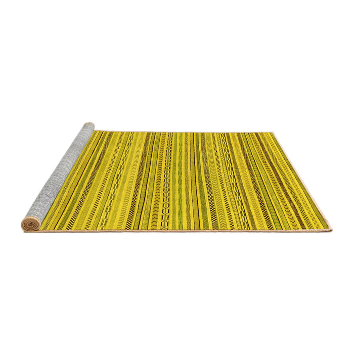 Sideview of Machine Washable Abstract Yellow Modern Rug, wshabs2175yw