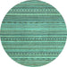 Round Abstract Light Blue Modern Rug, abs2176lblu