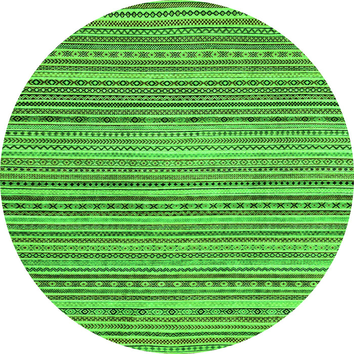 Round Abstract Green Modern Rug, abs2176grn