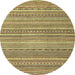 Round Abstract Reddish Brown Modern Rug, abs2176