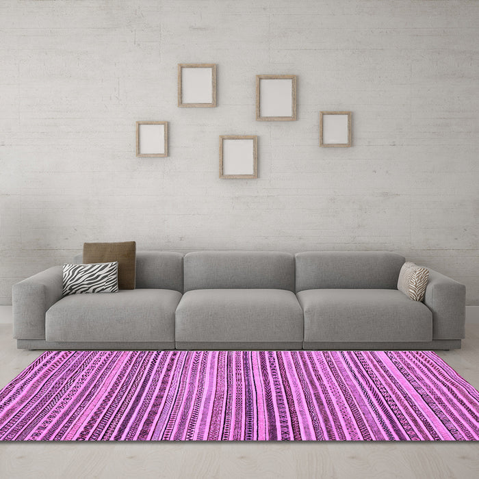Machine Washable Abstract Purple Modern Area Rugs in a Living Room, wshabs2176pur
