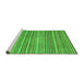 Sideview of Machine Washable Abstract Green Modern Area Rugs, wshabs2176grn