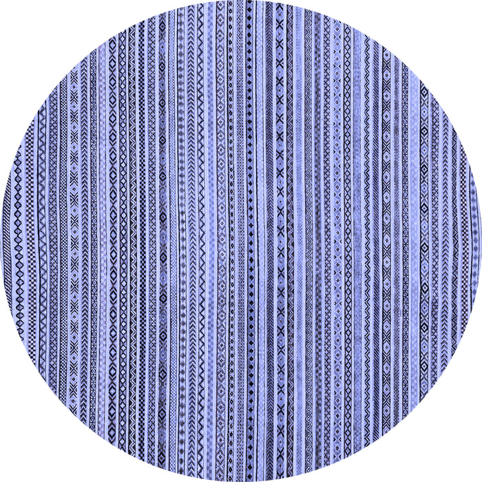 Round Abstract Blue Modern Rug, abs2176blu