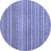 Round Abstract Blue Modern Rug, abs2176blu