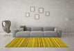 Machine Washable Abstract Yellow Modern Rug in a Living Room, wshabs2176yw