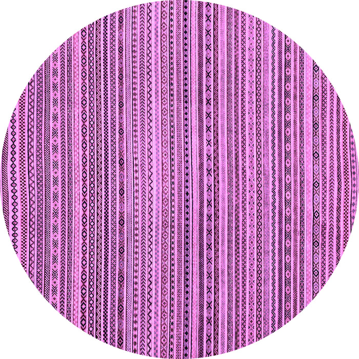 Round Machine Washable Abstract Purple Modern Area Rugs, wshabs2176pur