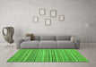 Machine Washable Abstract Green Modern Area Rugs in a Living Room,, wshabs2176grn