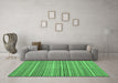 Machine Washable Abstract Emerald Green Modern Area Rugs in a Living Room,, wshabs2176emgrn