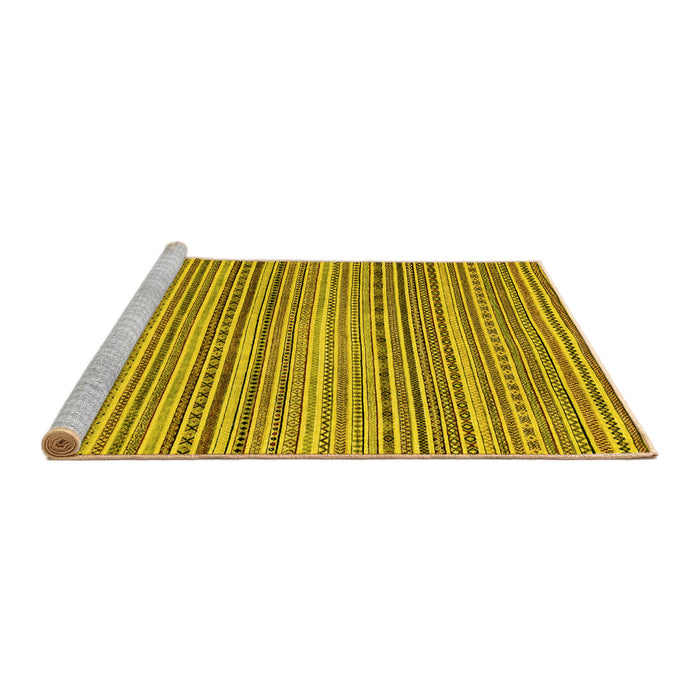 Sideview of Machine Washable Abstract Yellow Modern Rug, wshabs2176yw