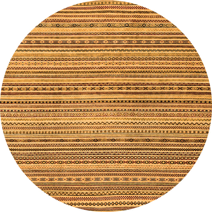 Round Abstract Orange Modern Rug, abs2176org