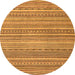 Round Abstract Orange Modern Rug, abs2176org