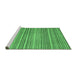 Sideview of Machine Washable Abstract Emerald Green Modern Area Rugs, wshabs2176emgrn