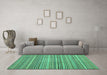 Machine Washable Abstract Turquoise Modern Area Rugs in a Living Room,, wshabs2176turq