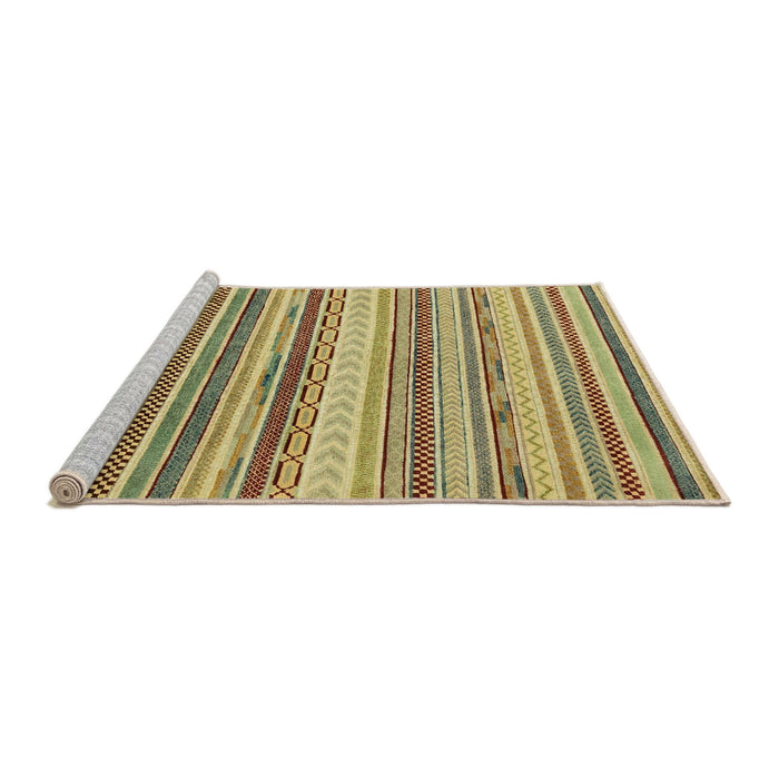 Sideview of Machine Washable Abstract Metallic Gold Rug, wshabs2177
