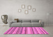 Machine Washable Southwestern Pink Country Rug in a Living Room, wshabs2177pnk