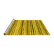 Sideview of Machine Washable Southwestern Yellow Country Rug, wshabs2177yw