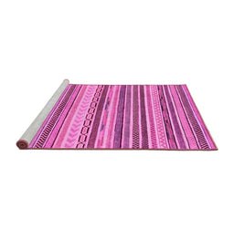Sideview of Machine Washable Southwestern Pink Country Rug, wshabs2177pnk