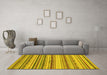 Machine Washable Southwestern Yellow Country Rug in a Living Room, wshabs2177yw