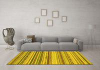 Machine Washable Southwestern Yellow Country Rug, wshabs2177yw