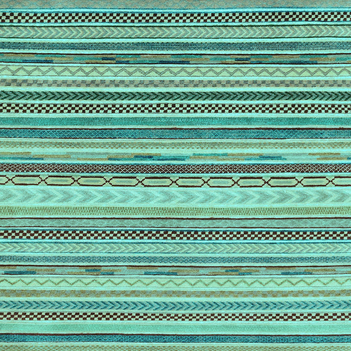 Square Machine Washable Southwestern Light Blue Country Rug, wshabs2177lblu