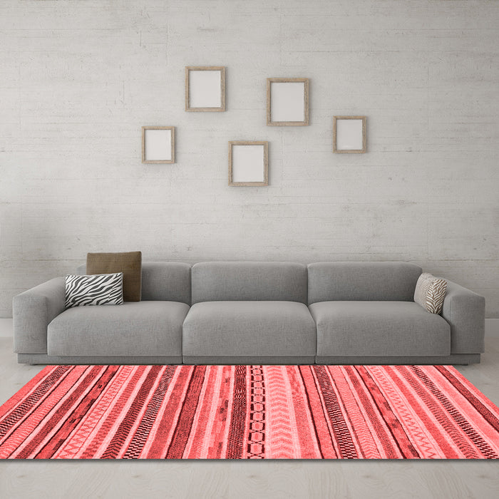 Country Red Washable Rugs