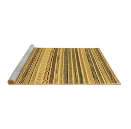 Sideview of Machine Washable Southwestern Brown Country Rug, wshabs2177brn