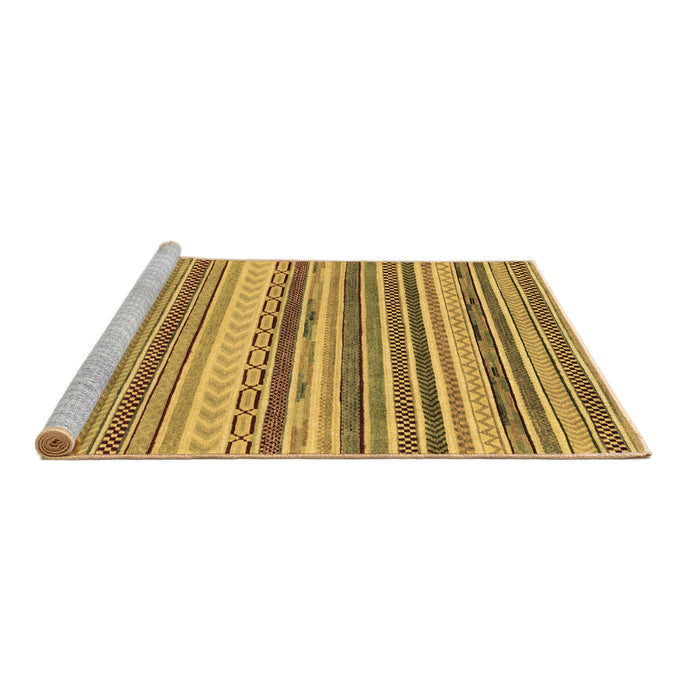 Sideview of Machine Washable Southwestern Brown Country Rug, wshabs2177brn