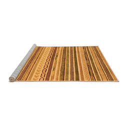 Sideview of Machine Washable Southwestern Orange Country Area Rugs, wshabs2177org