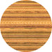 Round Machine Washable Southwestern Orange Country Area Rugs, wshabs2177org