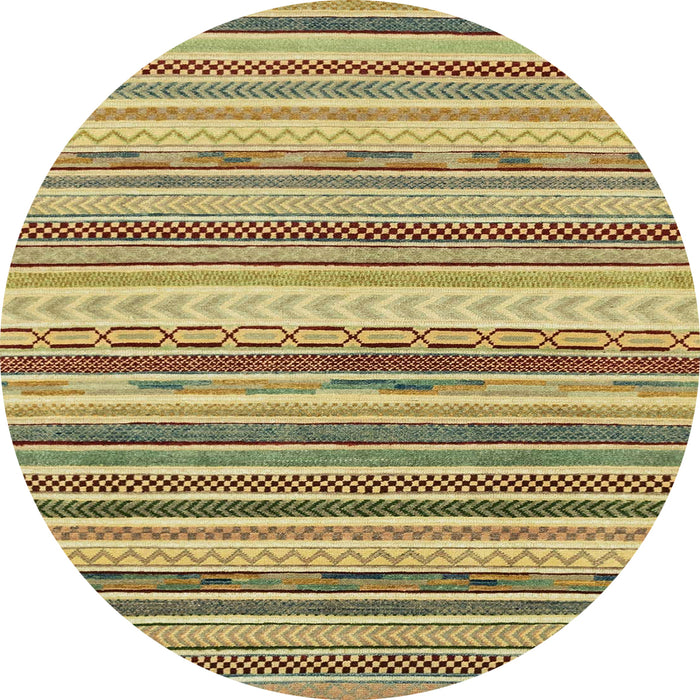 Round Machine Washable Abstract Metallic Gold Rug, wshabs2177