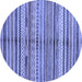 Round Southwestern Blue Country Rug, abs2178blu