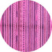 Round Southwestern Pink Country Rug, abs2178pnk