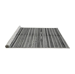 Sideview of Machine Washable Southwestern Gray Country Rug, wshabs2178gry