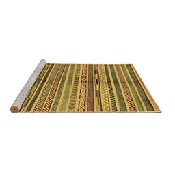 Sideview of Machine Washable Southwestern Brown Country Rug, wshabs2178brn