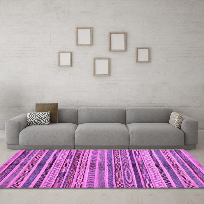 Machine Washable Southwestern Purple Country Area Rugs in a Living Room, wshabs2178pur