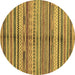 Round Southwestern Brown Country Rug, abs2178brn