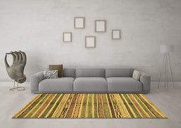 Machine Washable Southwestern Brown Country Rug in a Living Room,, wshabs2178brn