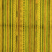 Square Machine Washable Southwestern Yellow Country Rug, wshabs2178yw