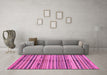 Machine Washable Southwestern Pink Country Rug in a Living Room, wshabs2178pnk