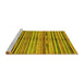Sideview of Machine Washable Southwestern Yellow Country Rug, wshabs2178yw