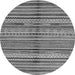 Round Southwestern Gray Country Rug, abs2178gry