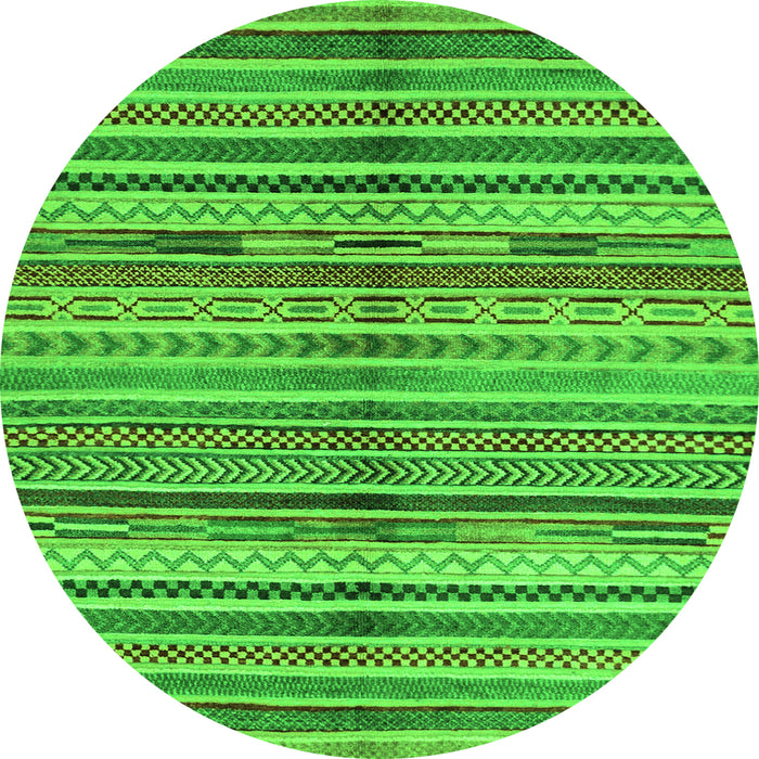 Round Southwestern Green Country Rug, abs2178grn