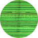 Round Southwestern Green Country Rug, abs2178grn