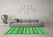 Machine Washable Abstract Emerald Green Modern Area Rugs in a Living Room,, wshabs2179emgrn