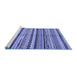 Sideview of Machine Washable Abstract Blue Modern Rug, wshabs2179blu