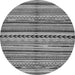 Round Abstract Gray Modern Rug, abs2179gry