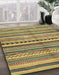 Machine Washable Abstract Metallic Gold Rug in a Family Room, wshabs2179