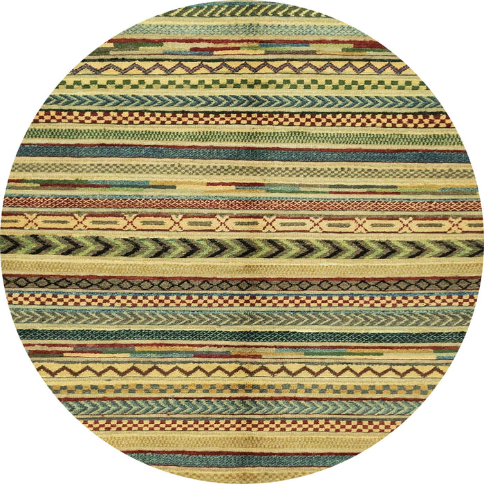 Round Abstract Metallic Gold Modern Rug, abs2179